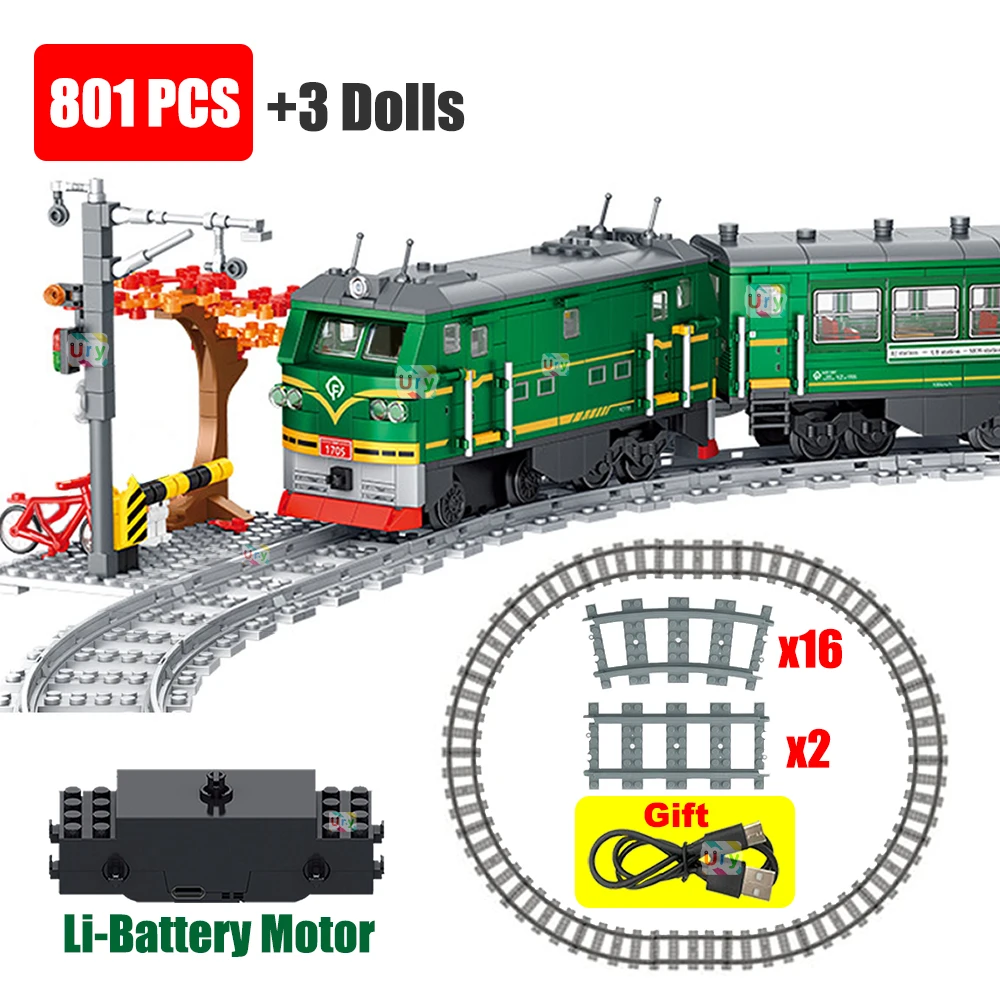 Kids Toys Electric Car - Train à vapeur rétro vert technique,
