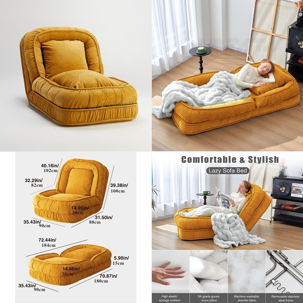 Kids' Toy - Canapé-lit pliable, fauteuil de sol réglable,