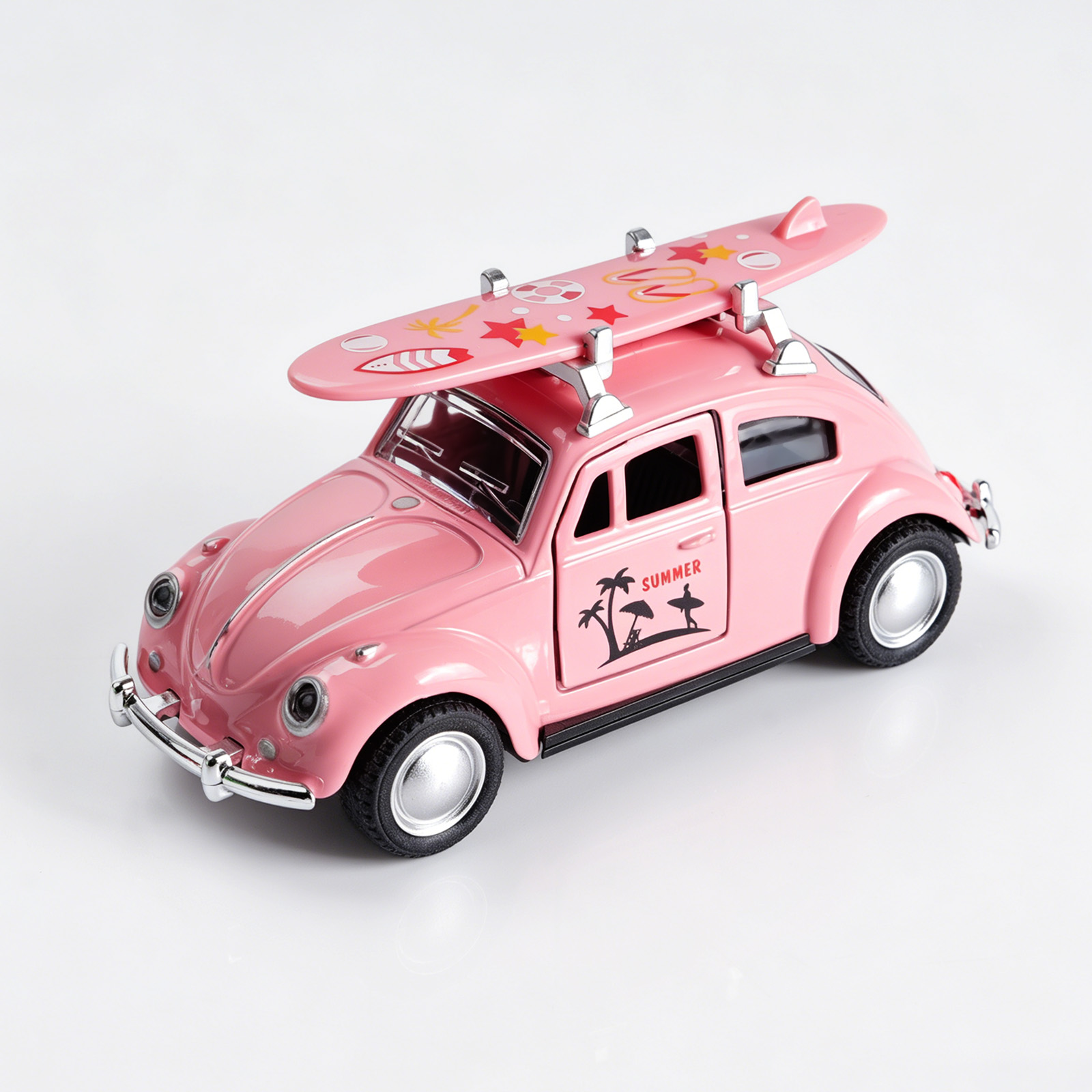 Kids Toys Cars - Voiture miniature Volkswagen Beetle rose 1:36