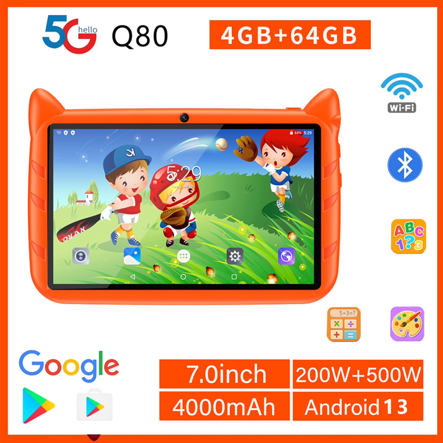 Learning Tablet Kids - Nouveau 5G WiFi enfants tablette 7