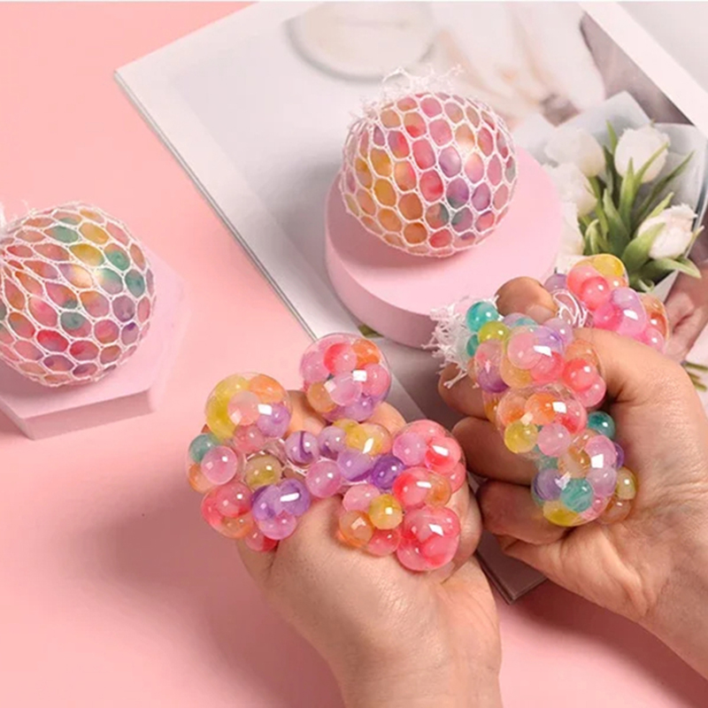 Kids Quiet Toys - Balle sensorielle arc-en-ciel anti-stress, jouet sensoriel