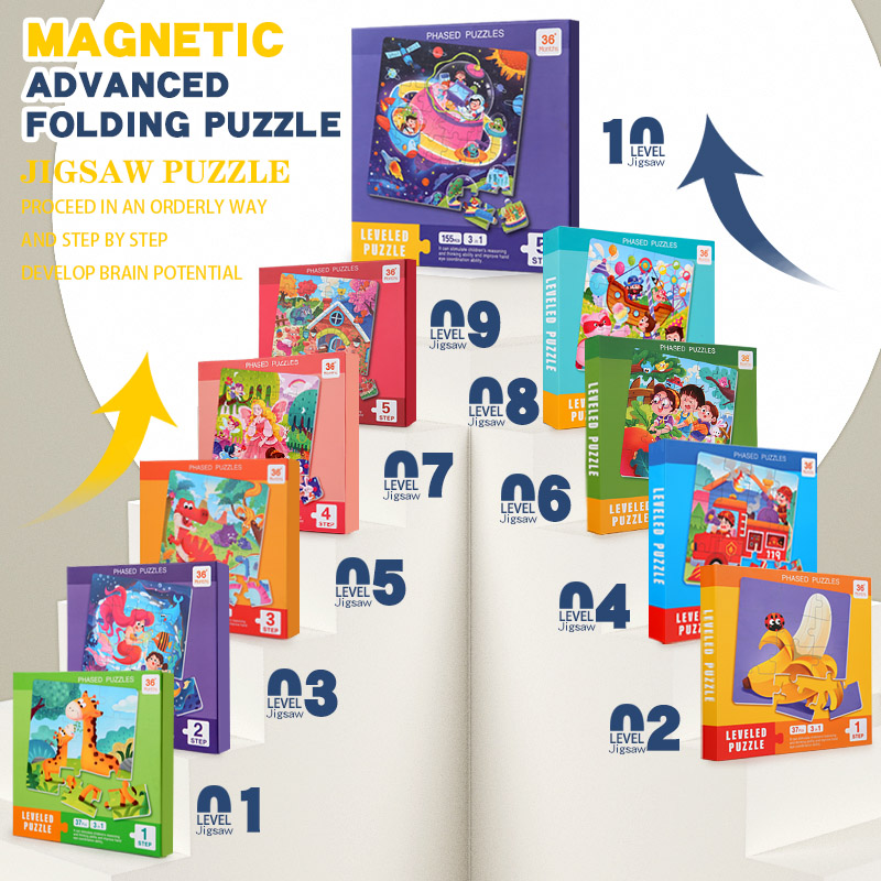 Kids Quiet Toys - Puzzle magnétique en bois pour enfants,